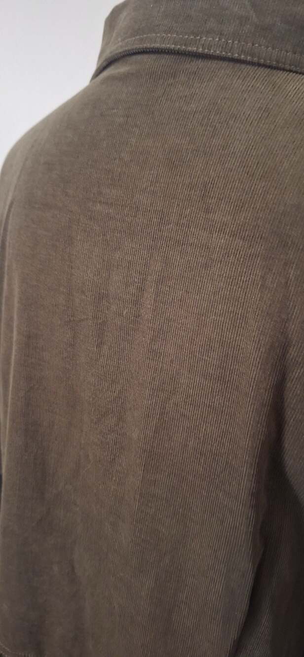 NWT Talbots Corduroy Shirtdress Sz.16 Olive Green Drop Waist Tiered Button Front - Picture 9 of 13